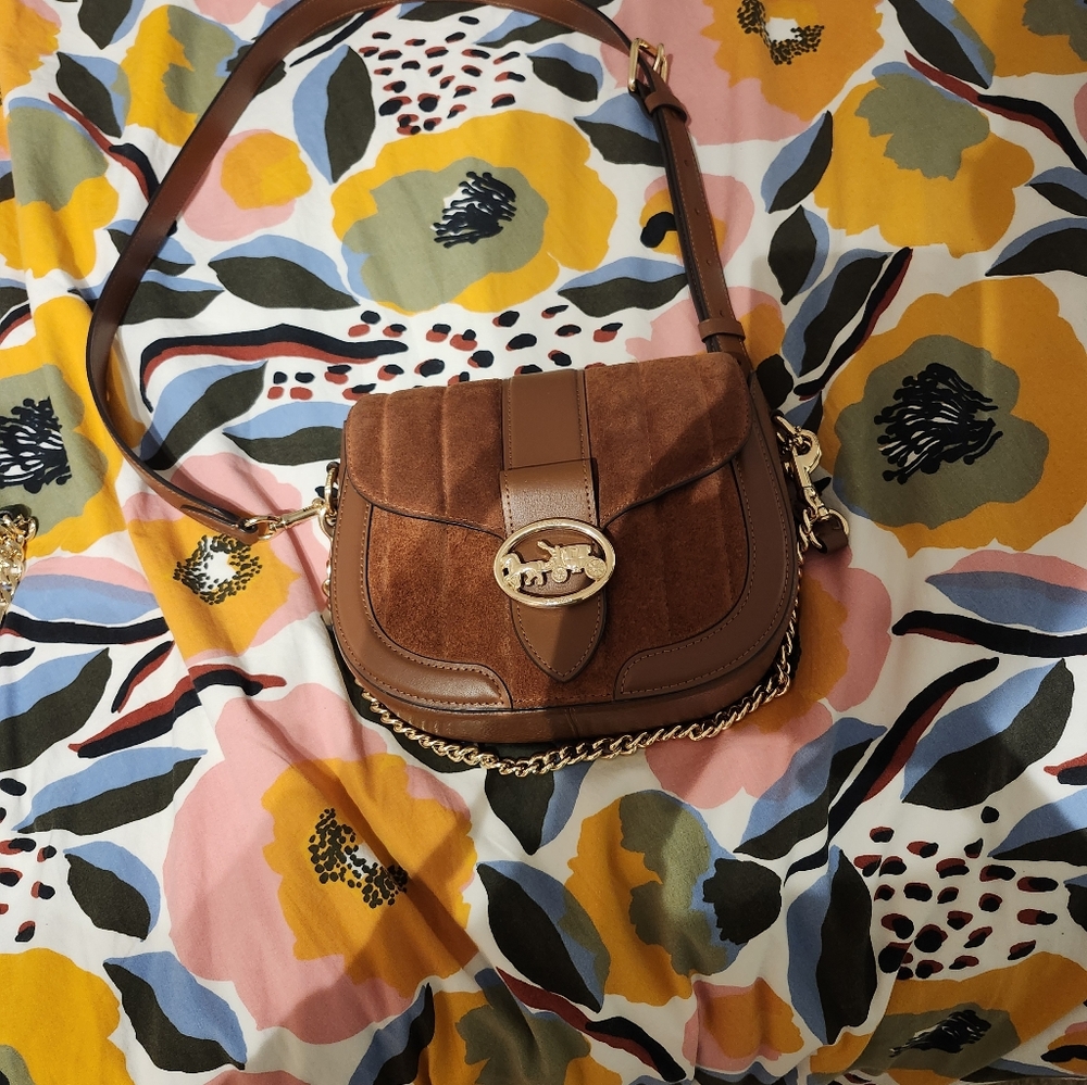 Coach Suede Saddle Bag Crossbody